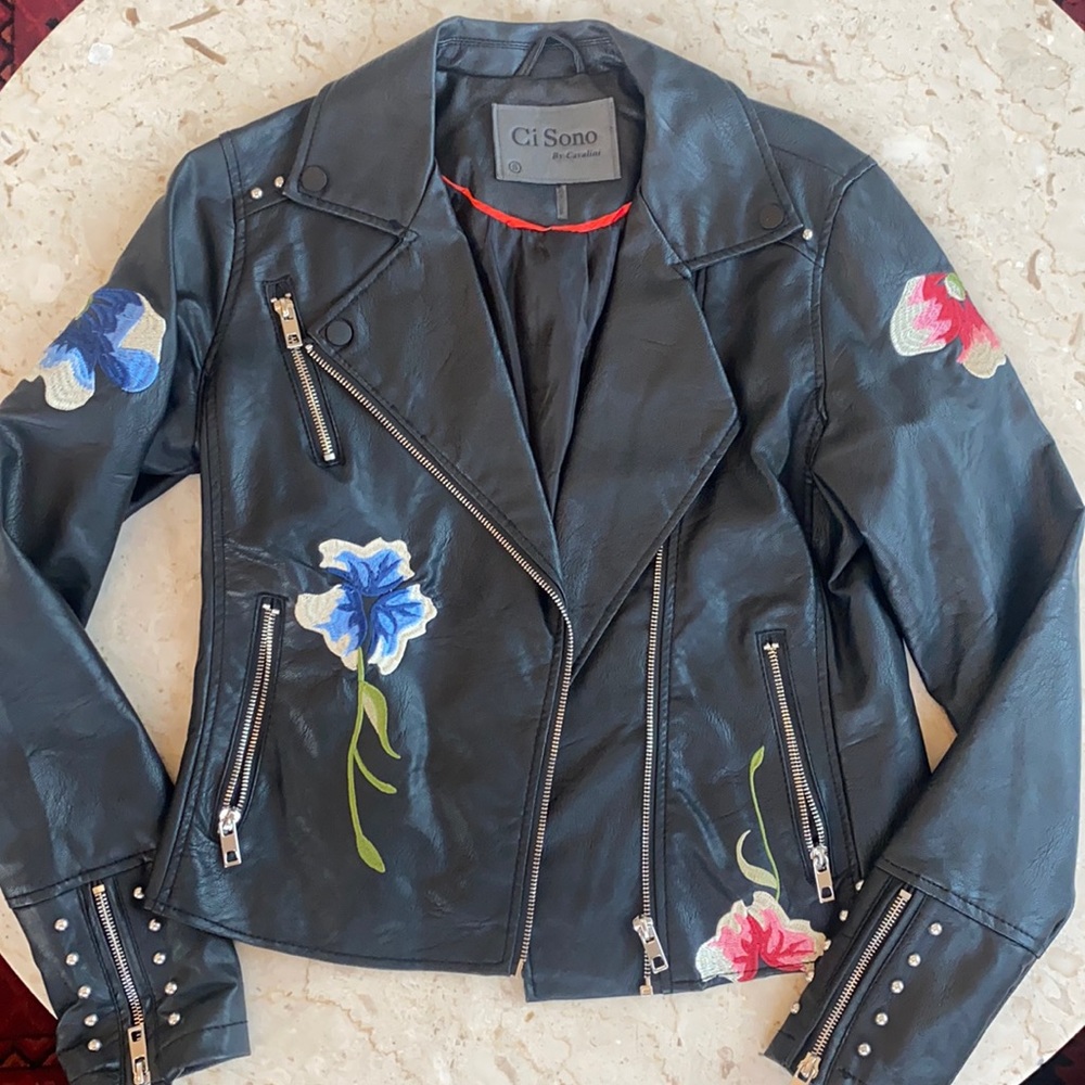 Black faux leather jacket